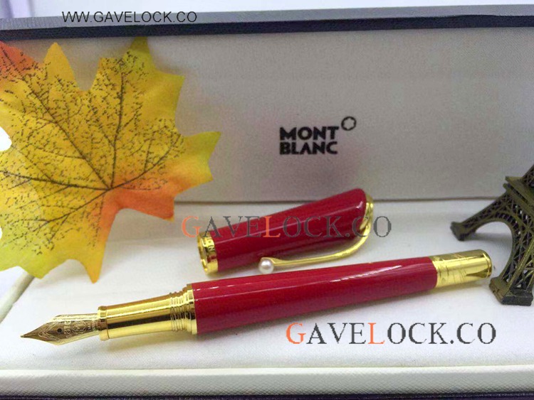 Wholesale Mont Blanc Fake Pen Montblanc Marilyn Monroe Red And Gold Fountain